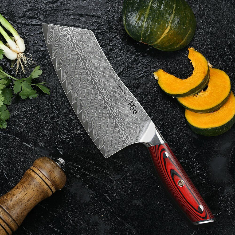 TURWHO 7inch Cleaver Knife 67-Layer Japanese VG10 Damascus Steel Kitchen Knife - Fresh Stock Dated October 2025