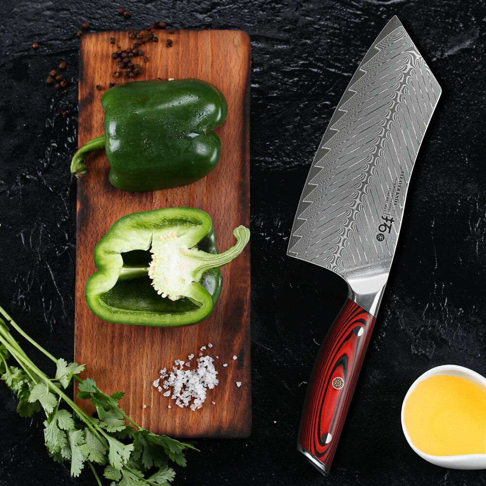 TURWHO 7inch Cleaver Knife 67-Layer Japanese VG10 Damascus Steel Kitchen Knife - Fresh Stock Dated October 2025