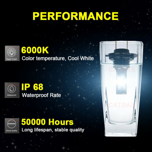 2pcs H7 LED Headlight Bulbs 6000K White For Kawasaki Ninja 300 EX300 2012-2019 - Fresh Stock Dated October 2025