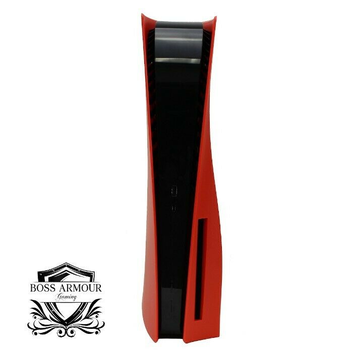 BossArmour Fire Red PS5 Faceplate, Disc Edition Snap-on Console Cover Shell - Fresh Stock Dated October 2025
