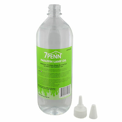 7Penn Odorless Smokeless Lamp Oil Fluid - 32oz Clear Paraffin Oil Lantern Fuel - Fresh Stock Dated October 2025