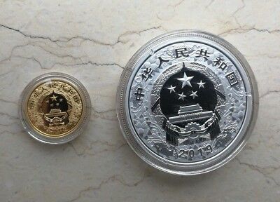 China 2019 Pig No Colorized Gold and Silver Coins Set - Fresh Stock Dated October 2025