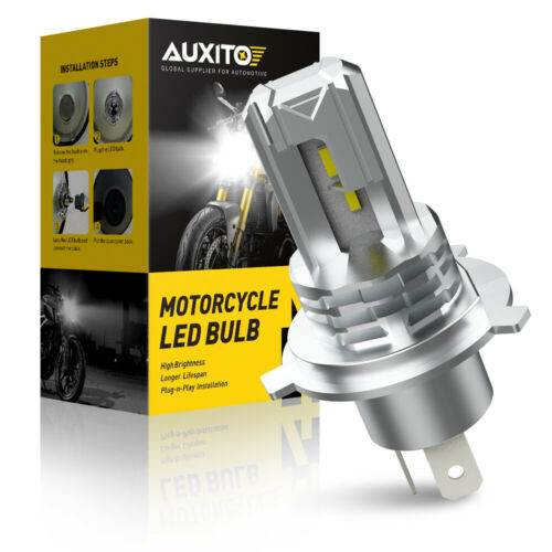AUXITO H4 9003 HB2 LED Bulb Hi/Lo Beam White Motorcycle Headlight High Power M4 - Fresh Stock Dated October 2025