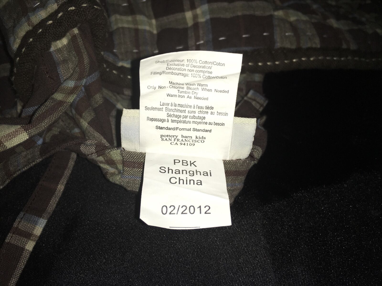 Pottery Barn Kids Madras Sham Standard Green 🦕 Dinosaur Tree Dino Brown Plaid - Fresh Stock Dated October 2025