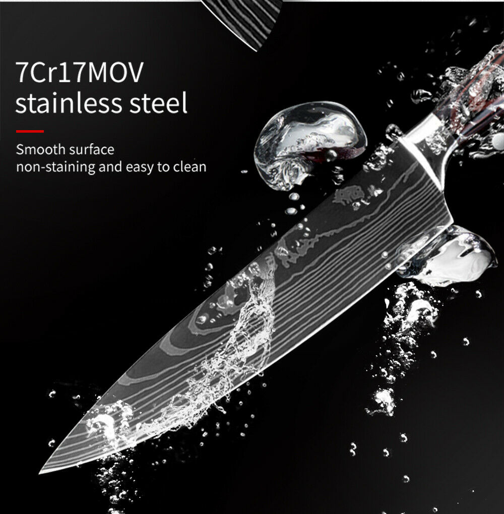 4Piece Kitchen Knife Set Damascus Style Stainless Steel Professional Chef Knives - Fresh Stock Dated October 2025