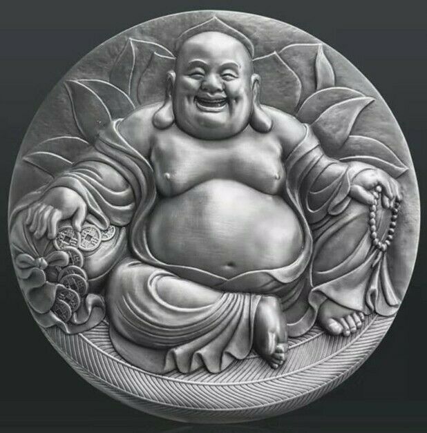 NGC PF70 Antiqued 2019 China 80mm Silver (around 436g) Medal - Maitreya - 弥勒佛 - Fresh Stock Dated October 2025