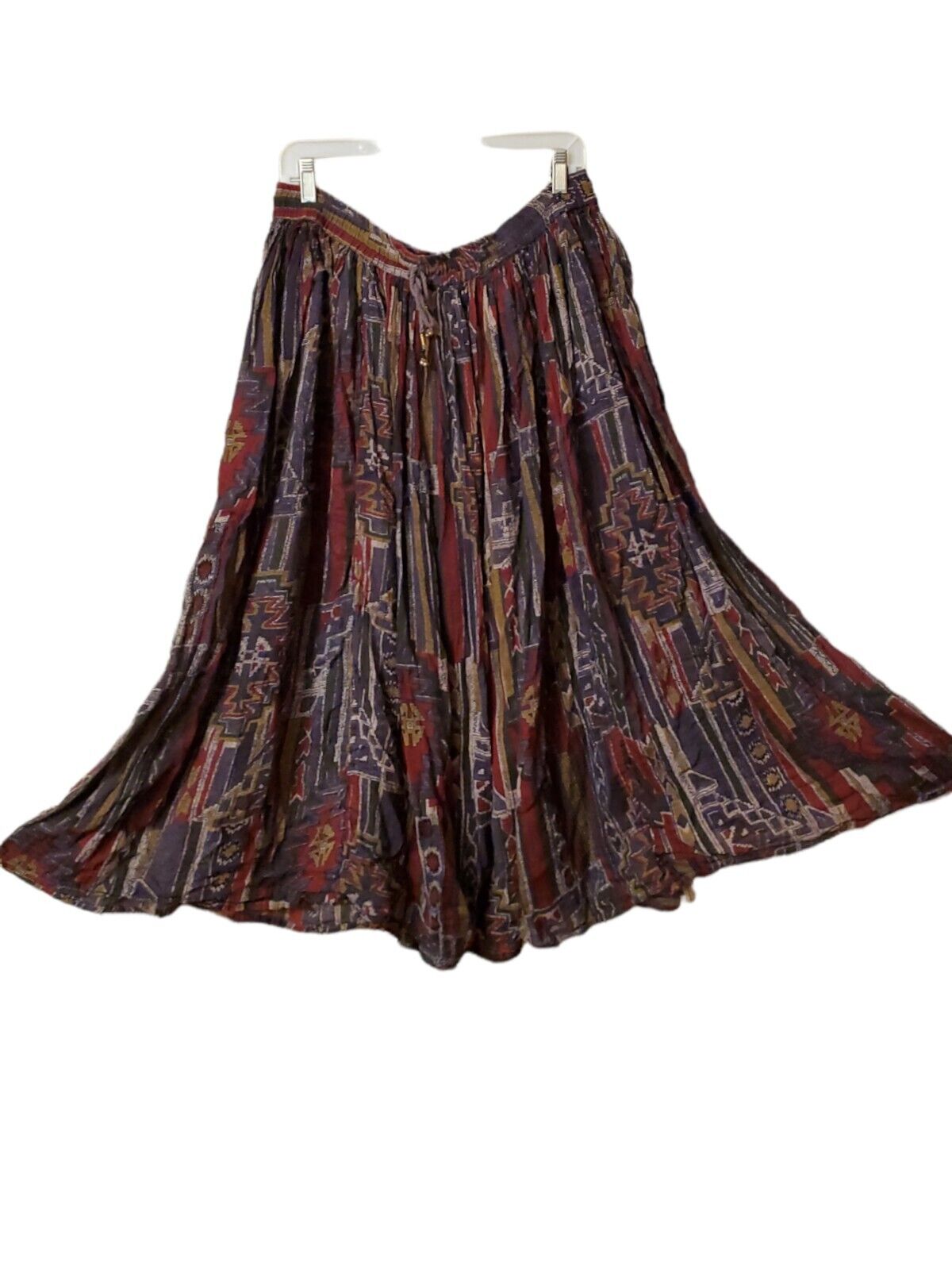Vintage India Cotton Tiered Broomstick Boho Gauze Gypsy Maxi Circle Skirt Ikat - Fresh Stock Dated October 2025