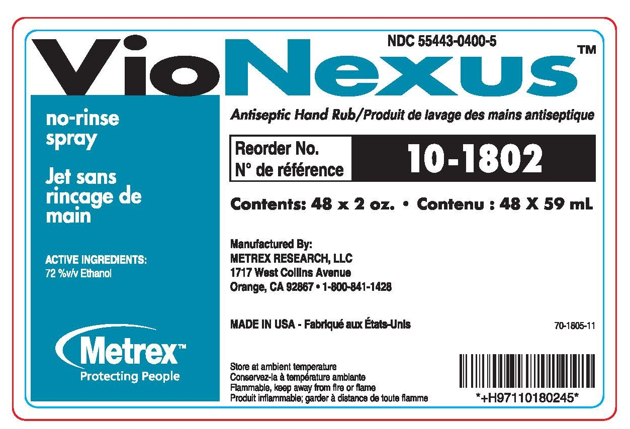 *1-Pack* Metrex VioNexus Antiseptic Hand Rub No-Rinse Spray Bottle 2 Oz. 10-1802 - Fresh Stock Dated October 2025