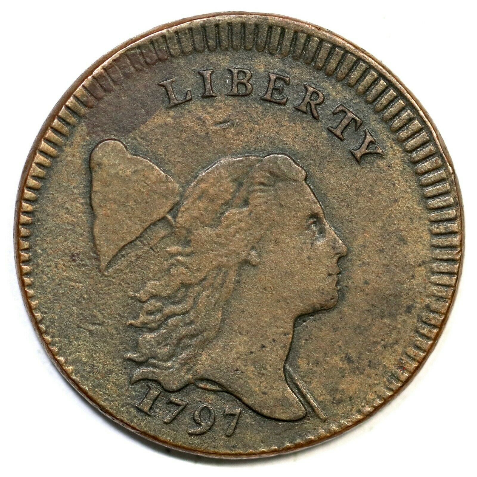 1797 C-3a R-3 Low Head Plain Edge Liberty Cap Half Cent Coin 1/2c - Fresh Stock Dated October 2025