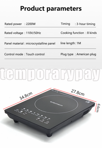 2200W Portable Induction Cooktop Countertop Single Cooker Burner Stove Hot Plate - Fresh Stock Dated October 2025