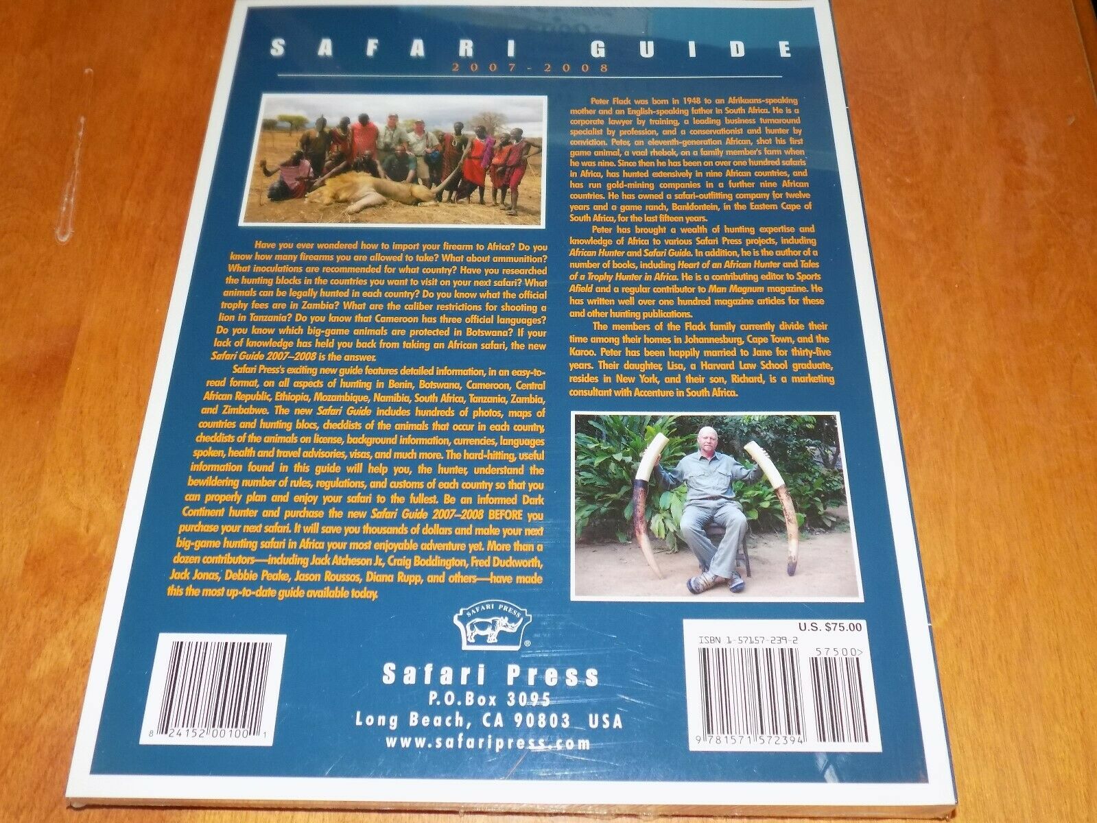 SAFARI GUIDE African Hunting Africa Hunter Guns Big Game Africa Hunt Book NEW - Fresh Stock Dated October 2025