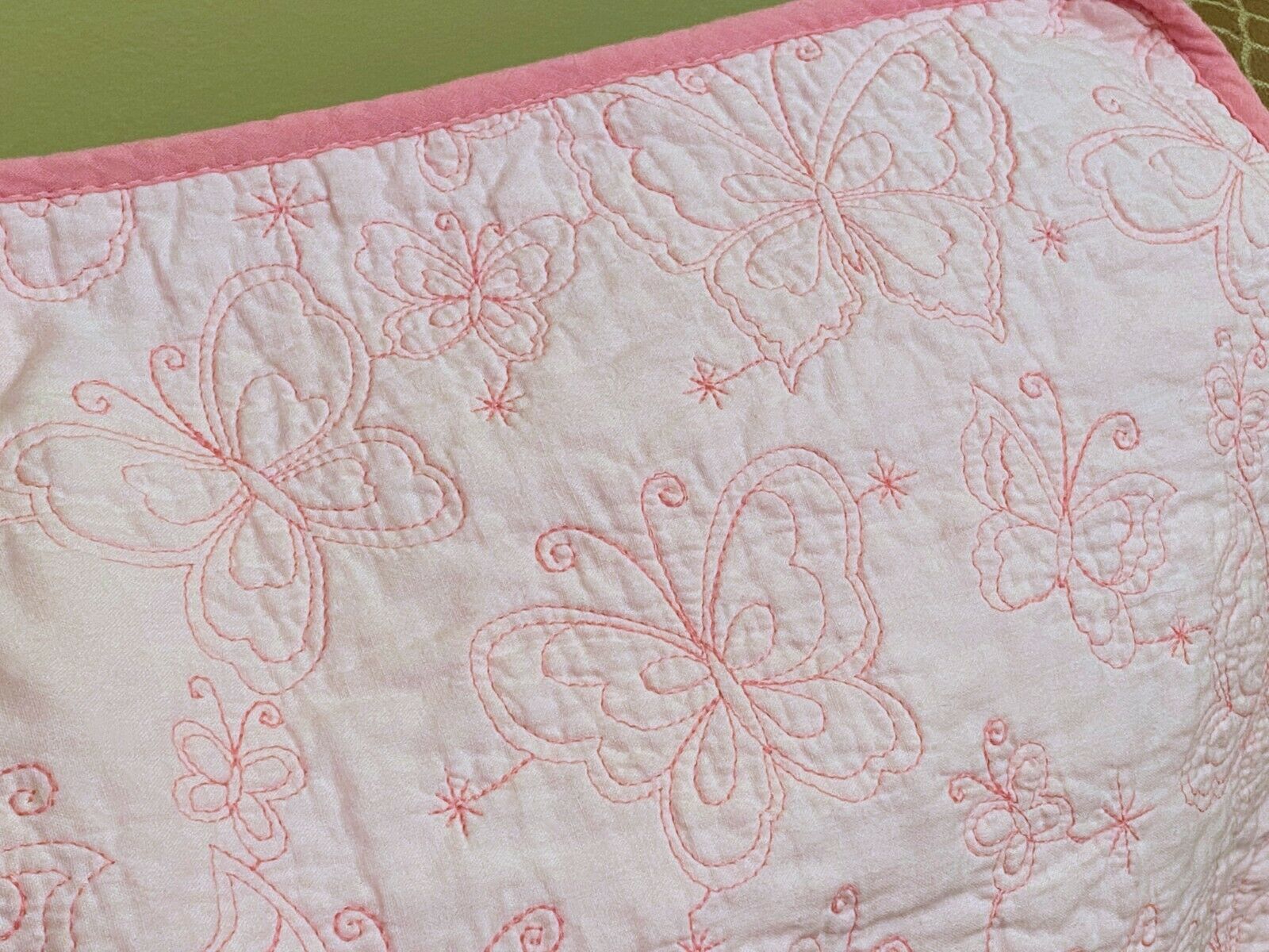 Frolics Pink Standard Sized pillow sham butterfly design 2 sided hot & pale Pink - Fresh Stock Dated October 2025