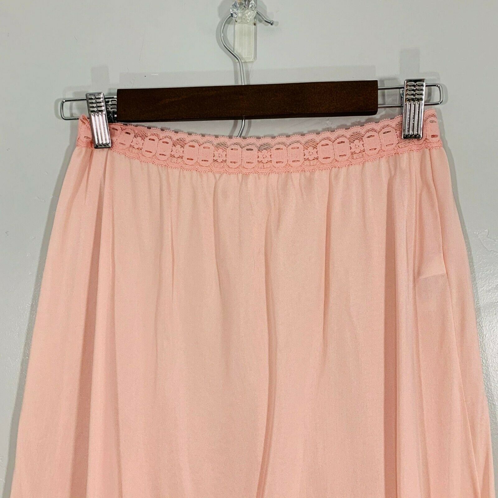 Vintage OLGA Secret Hug Pink Silky Lace Waistband Lace Trim Lingerie Slip Skirt - Fresh Stock Dated October 2025