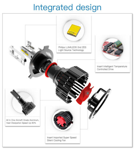 H4 9003 For Honda Goldwing 1100 1200 1500 GL1500 LED Headlight Bulbs 6000K White - Fresh Stock Dated October 2025