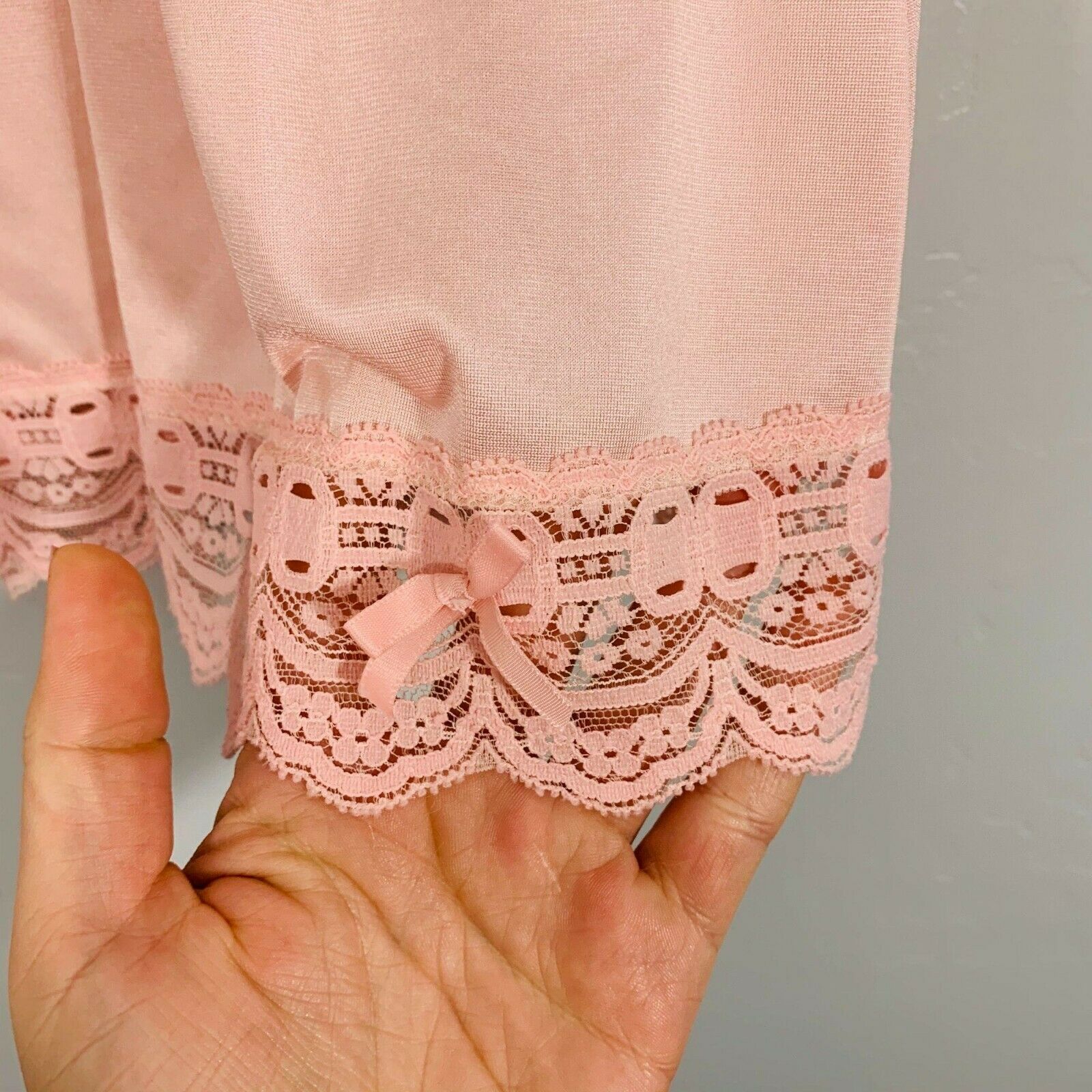 Vintage OLGA Secret Hug Pink Silky Lace Waistband Lace Trim Lingerie Slip Skirt - Fresh Stock Dated October 2025