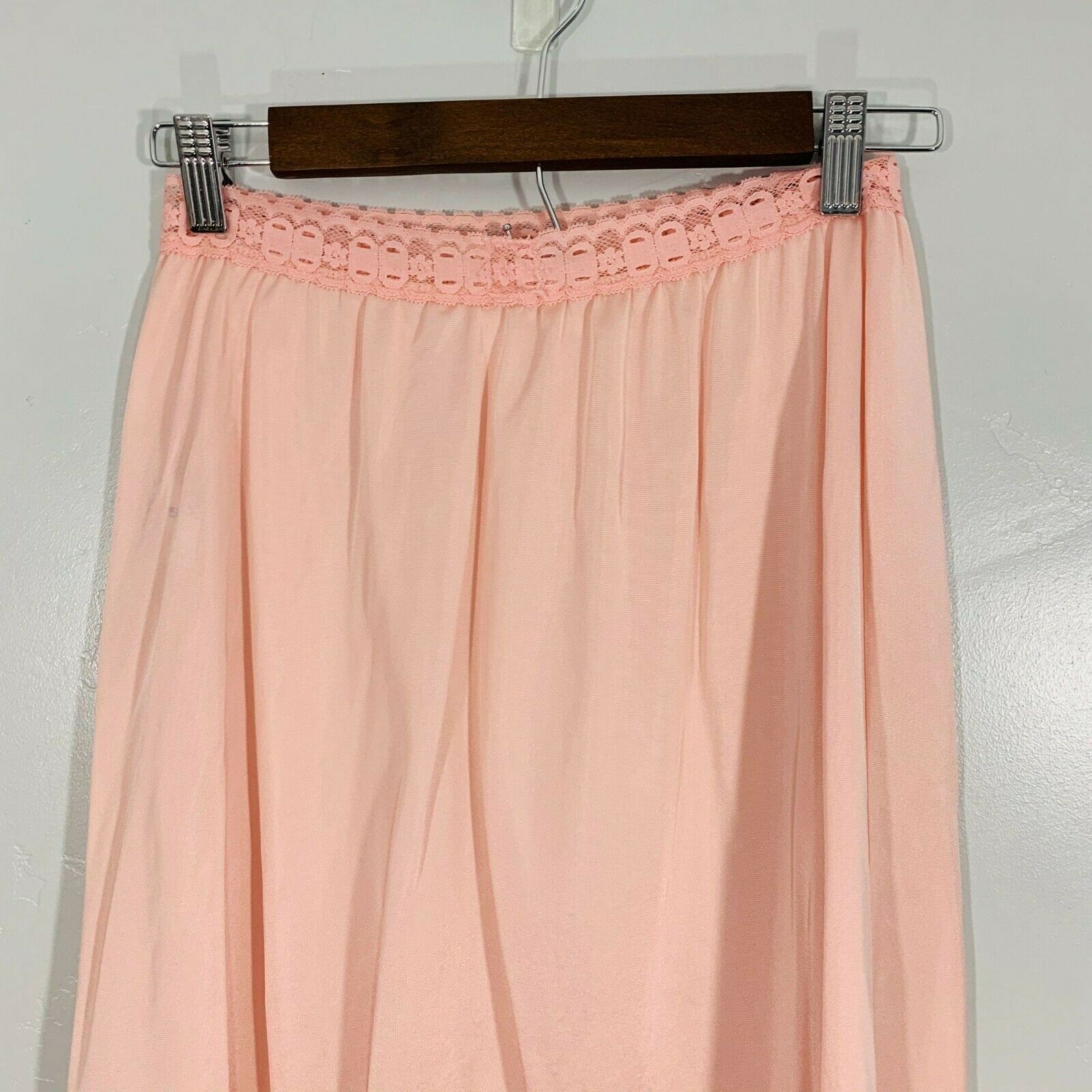 Vintage OLGA Secret Hug Pink Silky Lace Waistband Lace Trim Lingerie Slip Skirt - Fresh Stock Dated October 2025