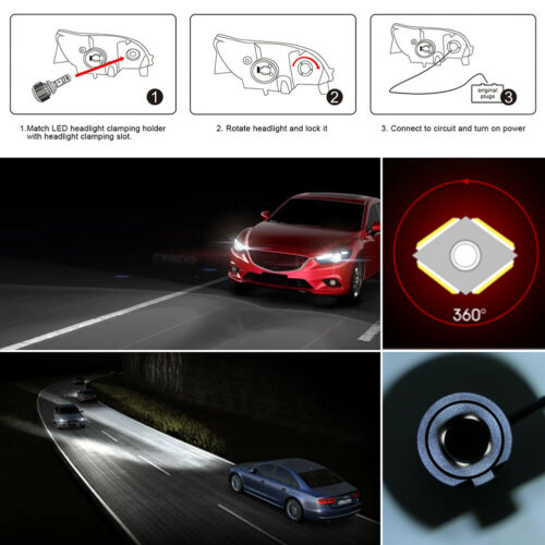 For 2003-2015 HONDA CBR600RR - 4Side H7 LED Headlight Bulbs Low/High BEAM 6000K - Fresh Stock Dated October 2025