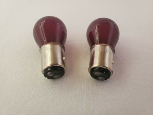 2X Red 1157 Dual Filament 12V Tail Light Bulb 12/23 8W Pair - Fresh Stock Dated October 2025