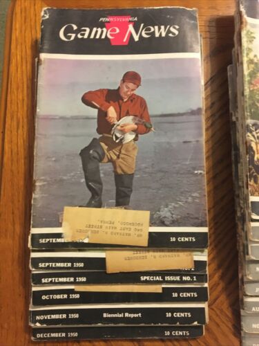 Huge lot of 38+ 1950s Pennsylvania Game News Issues Dr. Earle Poole Bird Covers - Fresh Stock Dated October 2025