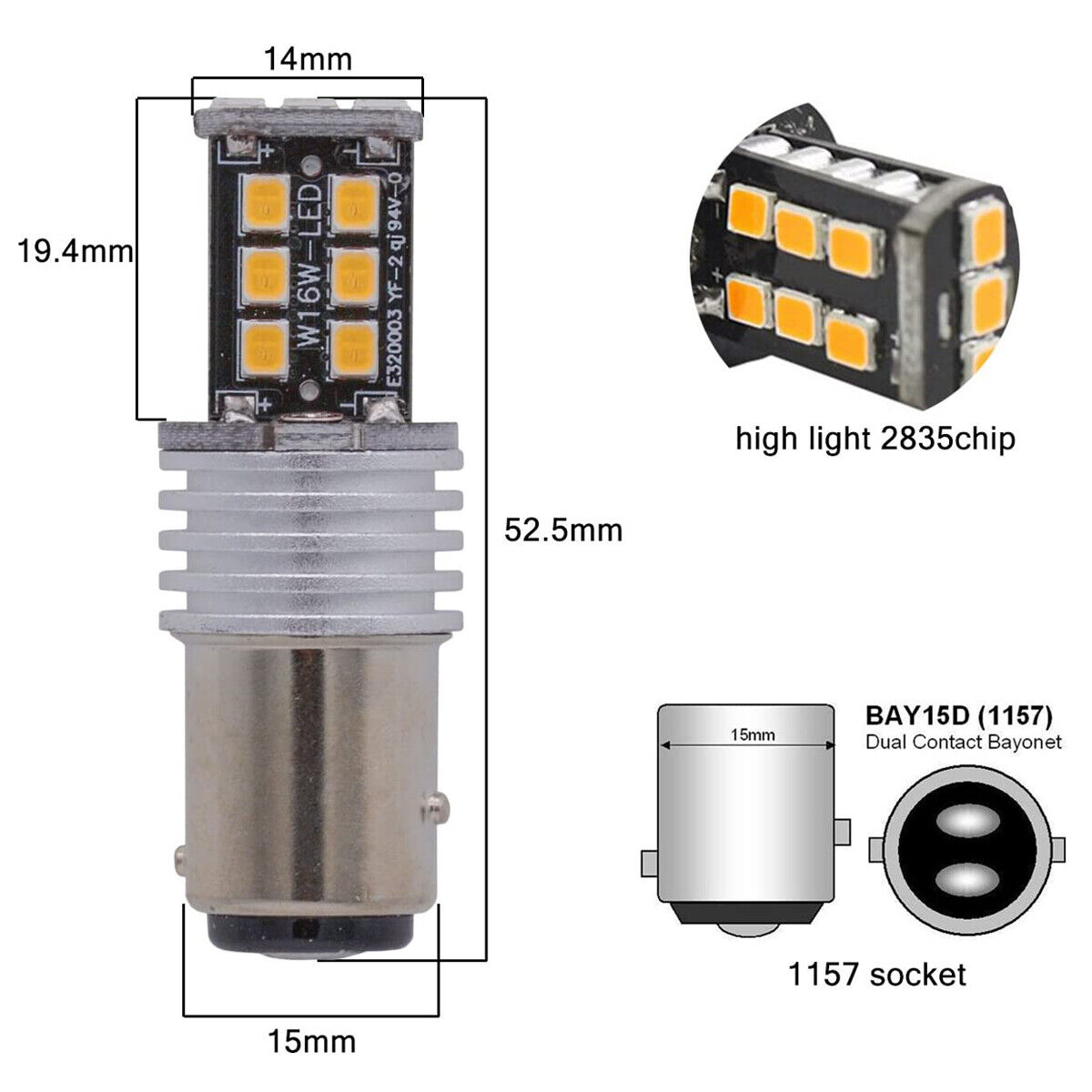 For Honda CRF250L CTX700 CTX700N 2X P21/5W 1157 - LED Front Turn Signal Light US - Fresh Stock Dated October 2025