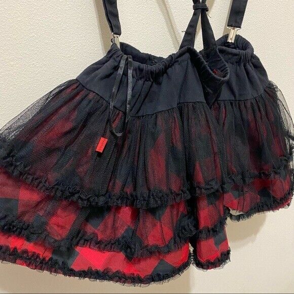 TRIPP NYC Tutu red plaid skirt with detachable bondage straps Extremely RARE HTF - Fresh Stock Dated October 2025