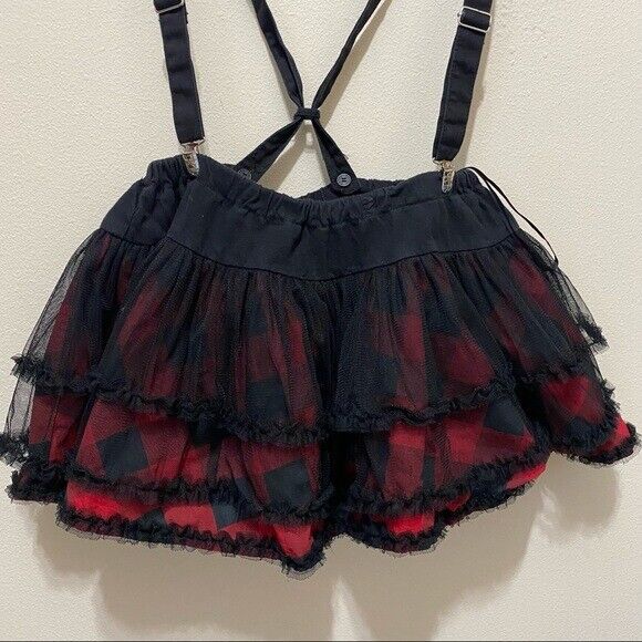 TRIPP NYC Tutu red plaid skirt with detachable bondage straps Extremely RARE HTF - Fresh Stock Dated October 2025