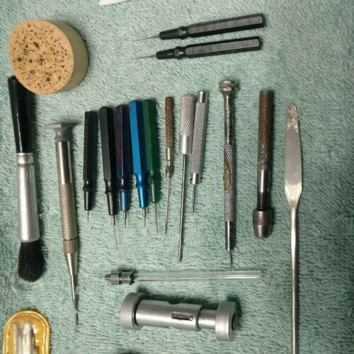 21 Vintage Watch Repair Tools Peer Tweezer Screwdriver Brush - Fresh Stock Dated October 2025