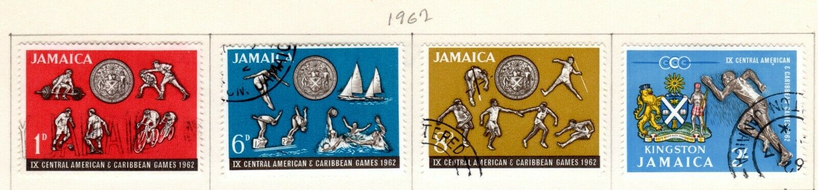 Jamaica Scott 197//247 Used on 2 Album Pages Issued 1962-1965 - Fresh Stock Dated October 2025