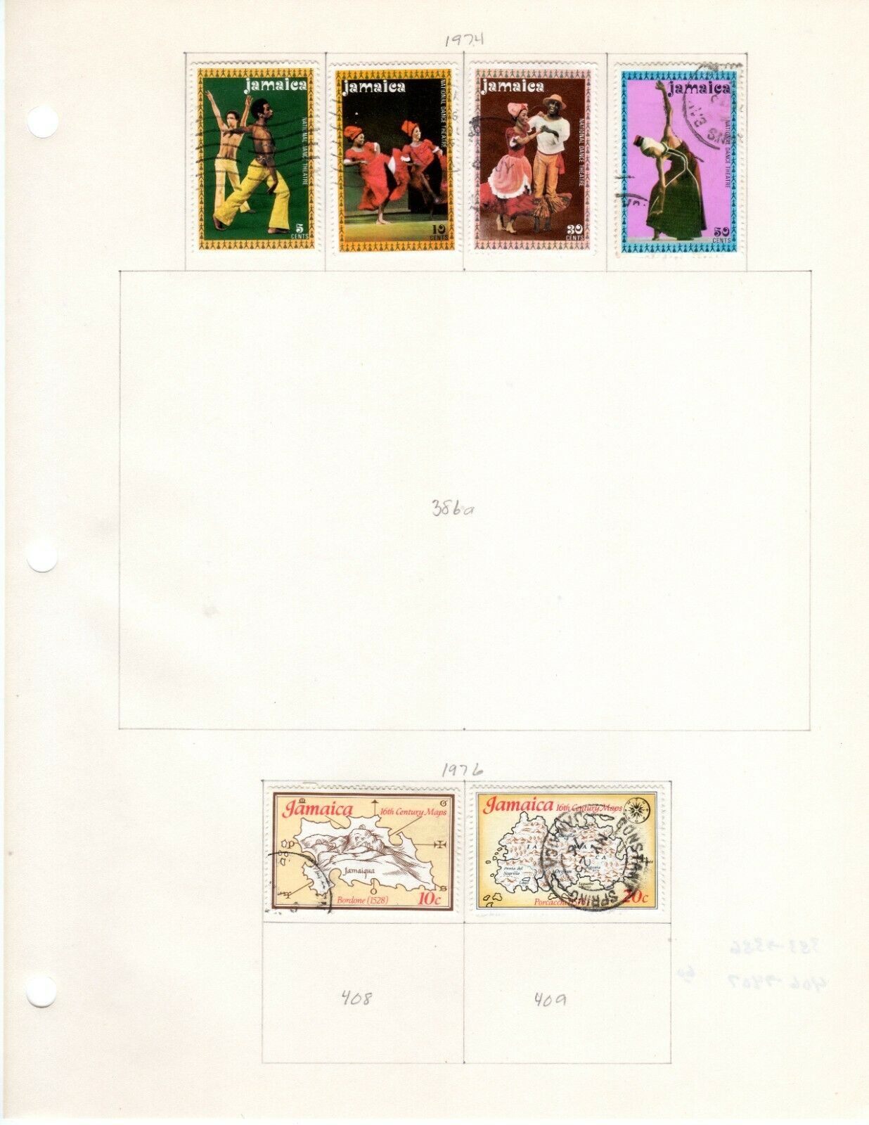 Jamaica Scott 383//444 Mostly Used on 4 Album Pages Issued 1974-1978 - Fresh Stock Dated October 2025