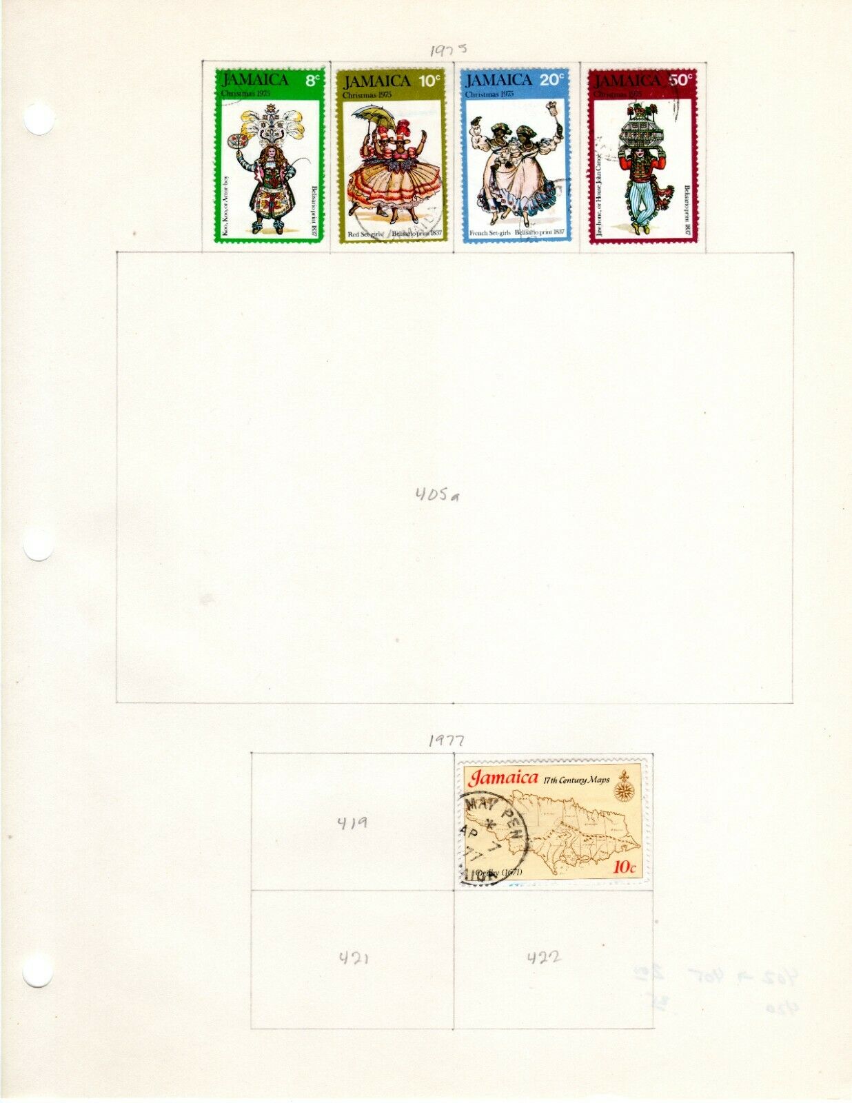 Jamaica Scott 383//444 Mostly Used on 4 Album Pages Issued 1974-1978 - Fresh Stock Dated October 2025