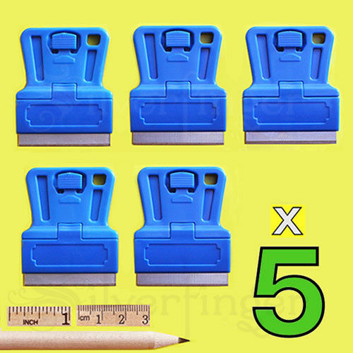 5—20pc MINI RAZOR BLADE SCRAPERS • Single Edge Razor Paint Scraper Holder Handle - Fresh Stock Dated October 2025
