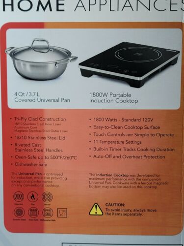 Tramontina 3 Piece Protable Induction Cooking System w/ 4qt Covered Pan - Fresh Stock Dated October 2025