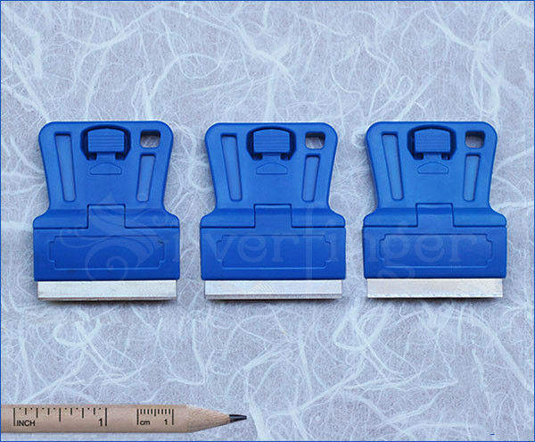 5—20pc MINI RAZOR BLADE SCRAPERS • Single Edge Razor Paint Scraper Holder Handle - Fresh Stock Dated October 2025