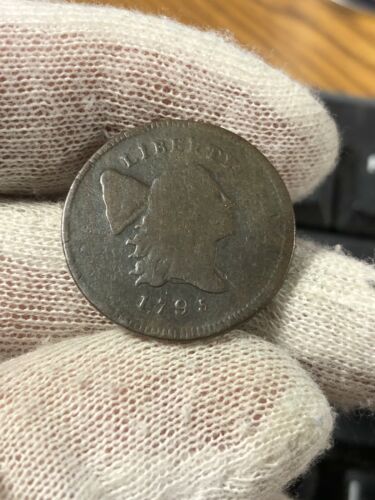 1795 HALF CENT - PLAIN EDGE, PUNCTUATED DATE, WITH POLE G+ (UNCERTIFIED) - Fresh Stock Dated October 2025