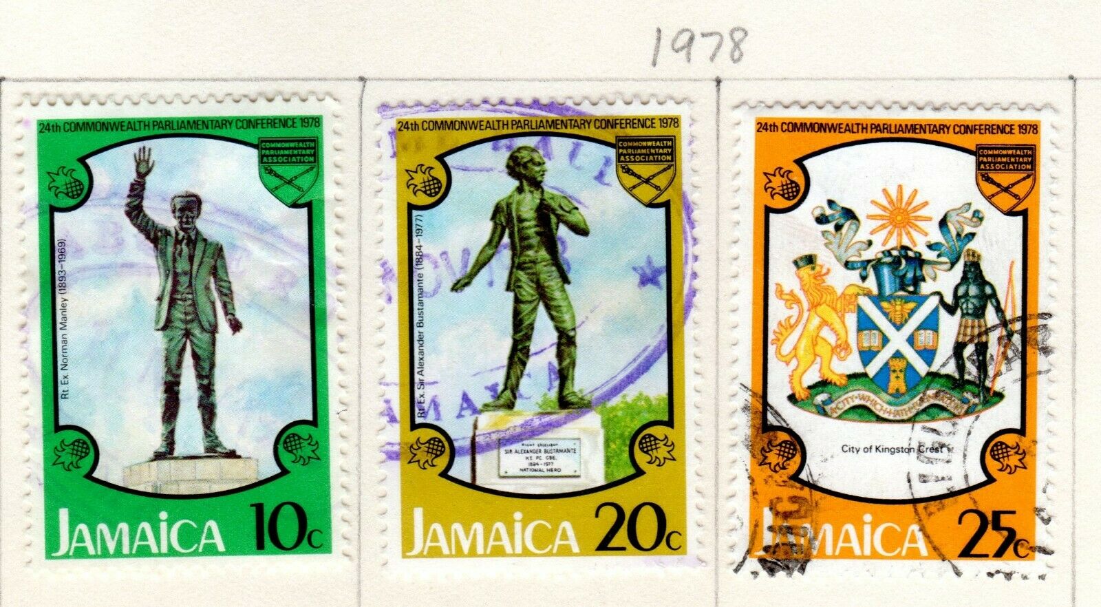 Jamaica Scott 383//444 Mostly Used on 4 Album Pages Issued 1974-1978 - Fresh Stock Dated October 2025