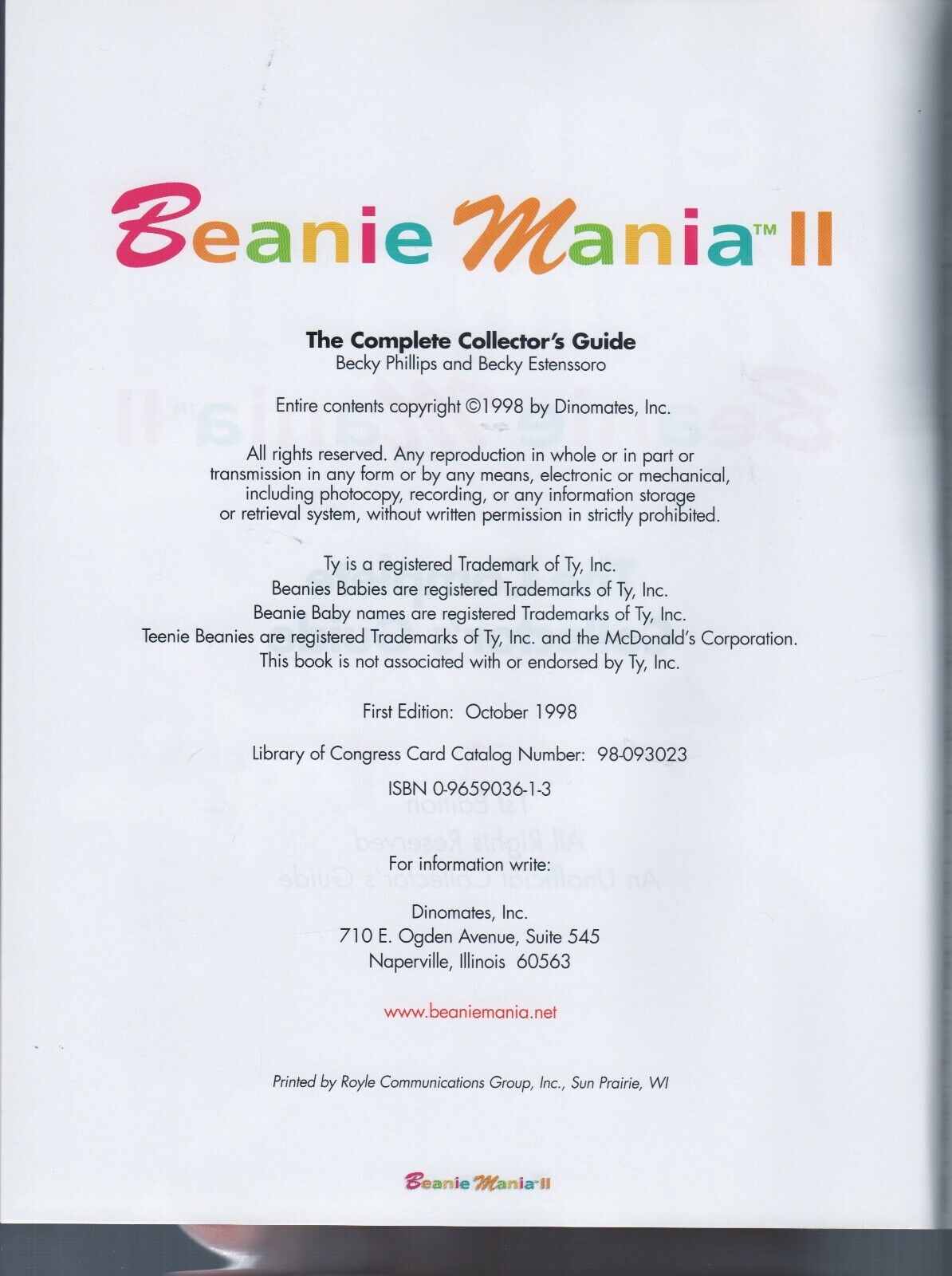 2 BEANIE BABY 1998 Books The Bean Family Album Shawn Brecka +Mania II B Phillips - Fresh Stock Dated October 2025