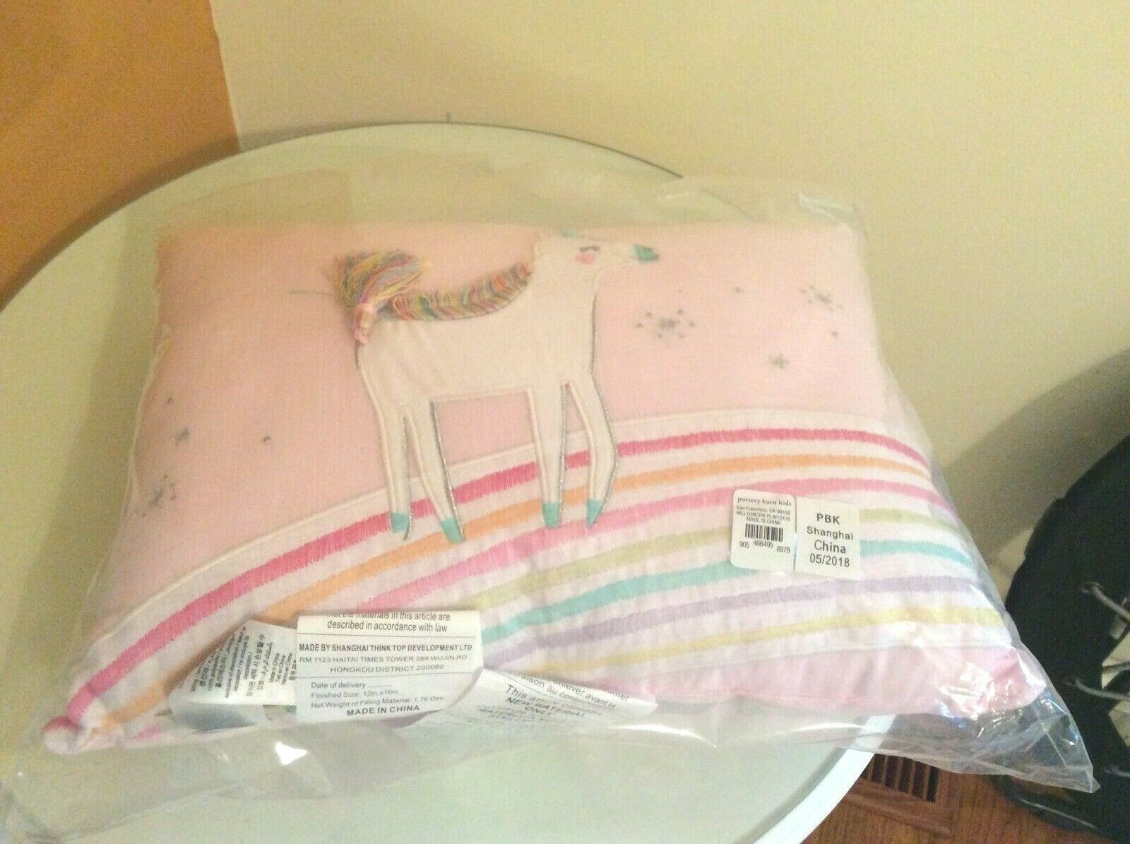 pottery barn Unicorn rainbow heart pillow pink girl room PONY Molly horse gift - Fresh Stock Dated October 2025