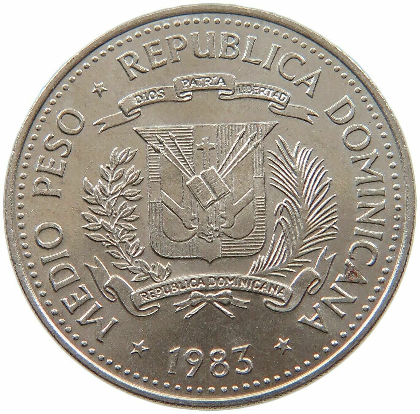 DOMINICAN REPUBLIC 1983 1/2 PESO Commemorative Human Rights - Fresh Stock Dated October 2025