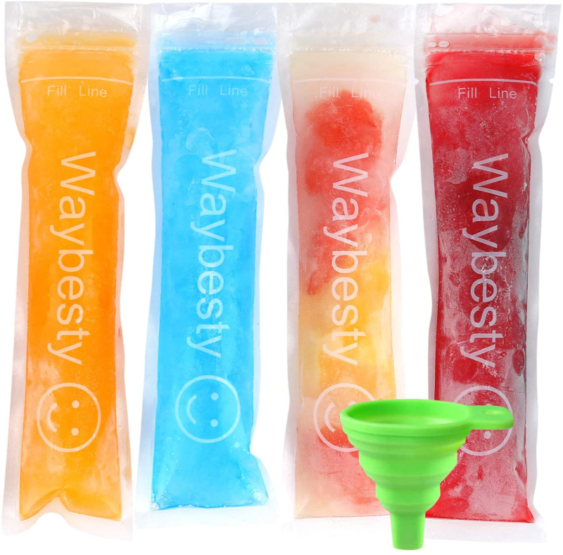 150 Pieces Disposable Ice Popsicle Molds Bags Pouch with Funnel and Zip Seals - Fresh Stock Dated October 2025
