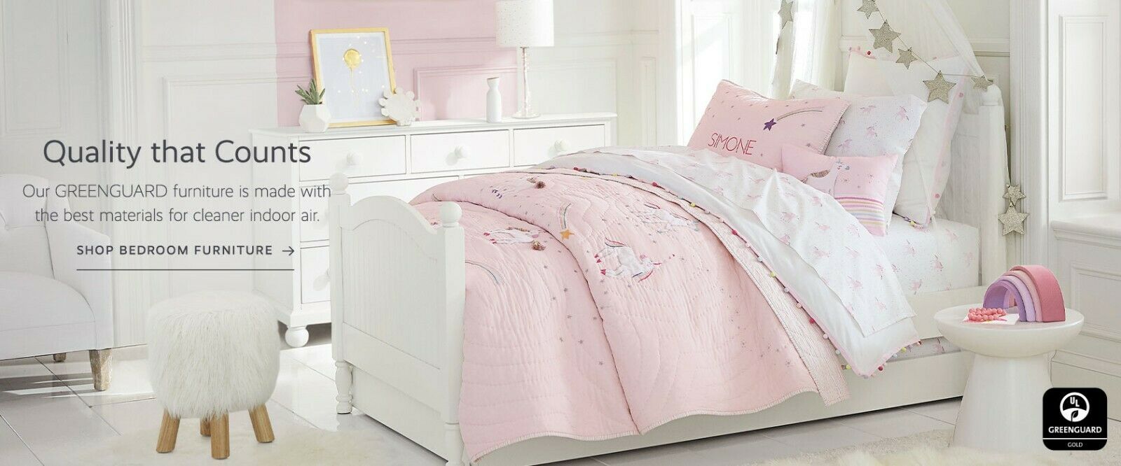 pottery barn Unicorn rainbow heart pillow pink girl room PONY Molly horse gift - Fresh Stock Dated October 2025