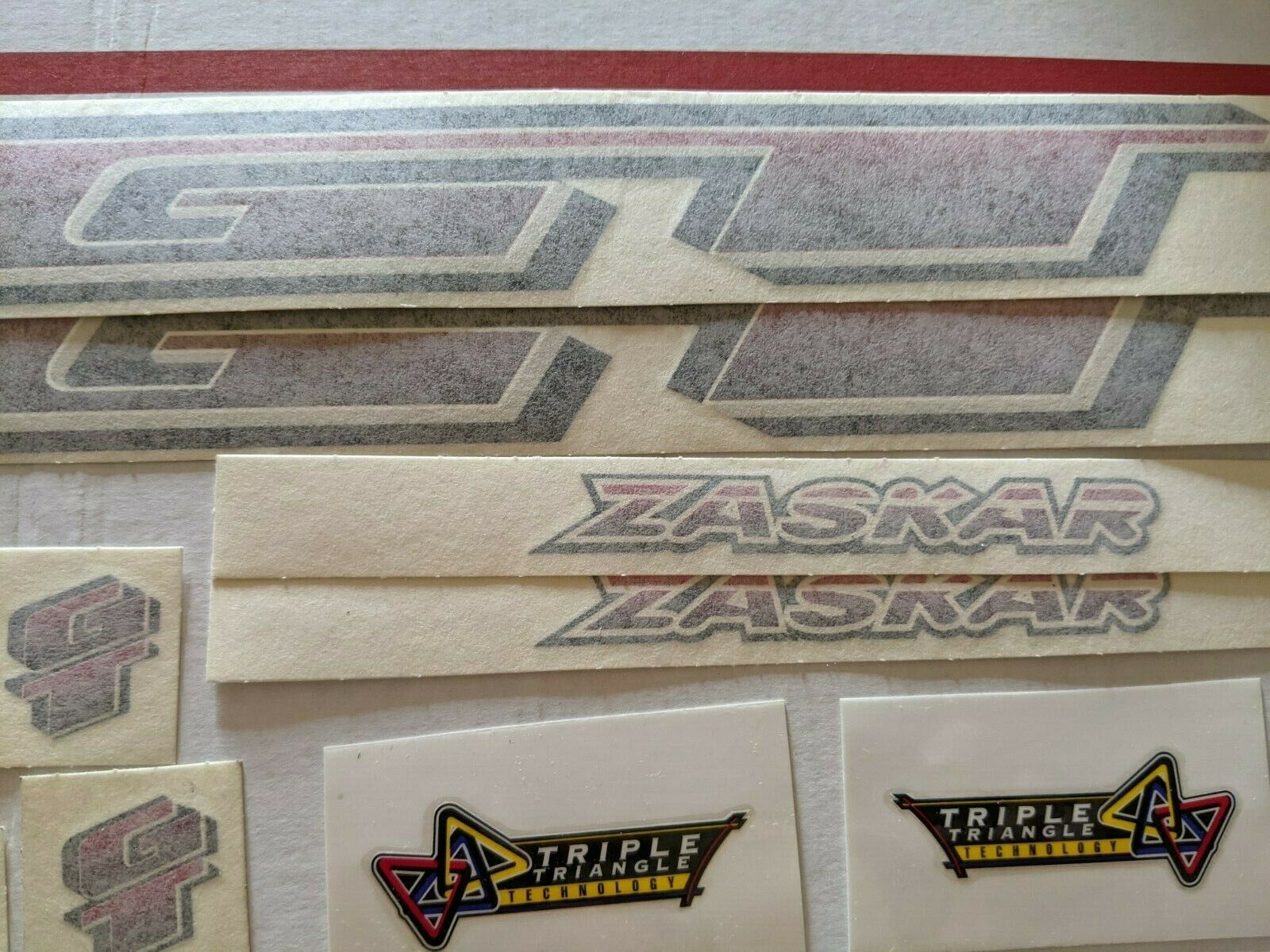 MTB GT ZASKAR  decal set  RTS Originals RED/WHITE - Fresh Stock Dated October 2025