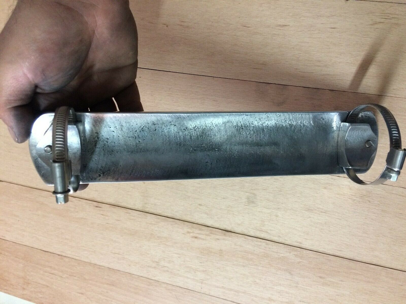 Motorcycle exhaust heat shield F*** Hot Cast Metal indian Harley chopper bobber - Fresh Stock Dated October 2025