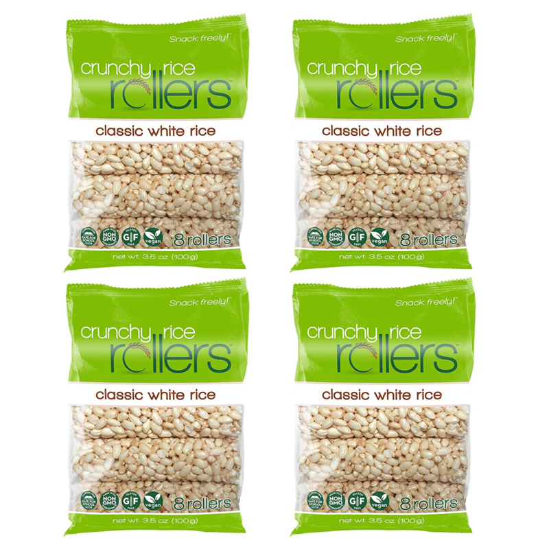 Bamboo Lane Crunchy Rice Rollers, 3.5 Ounce (4 Packs of 8 Rollers) - Fresh Stock Dated October 2025