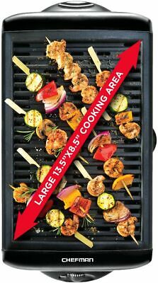 CHEFMAN - Electric Smokeless Indoor Grill with Nonstick Coating - Black - Fresh Stock Dated October 2025