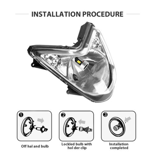 H4 HB2 9003 2600LM Motorcycle LED Headlight Kit Hi/Lo Bulb With Blue Halo Rings - Fresh Stock Dated October 2025
