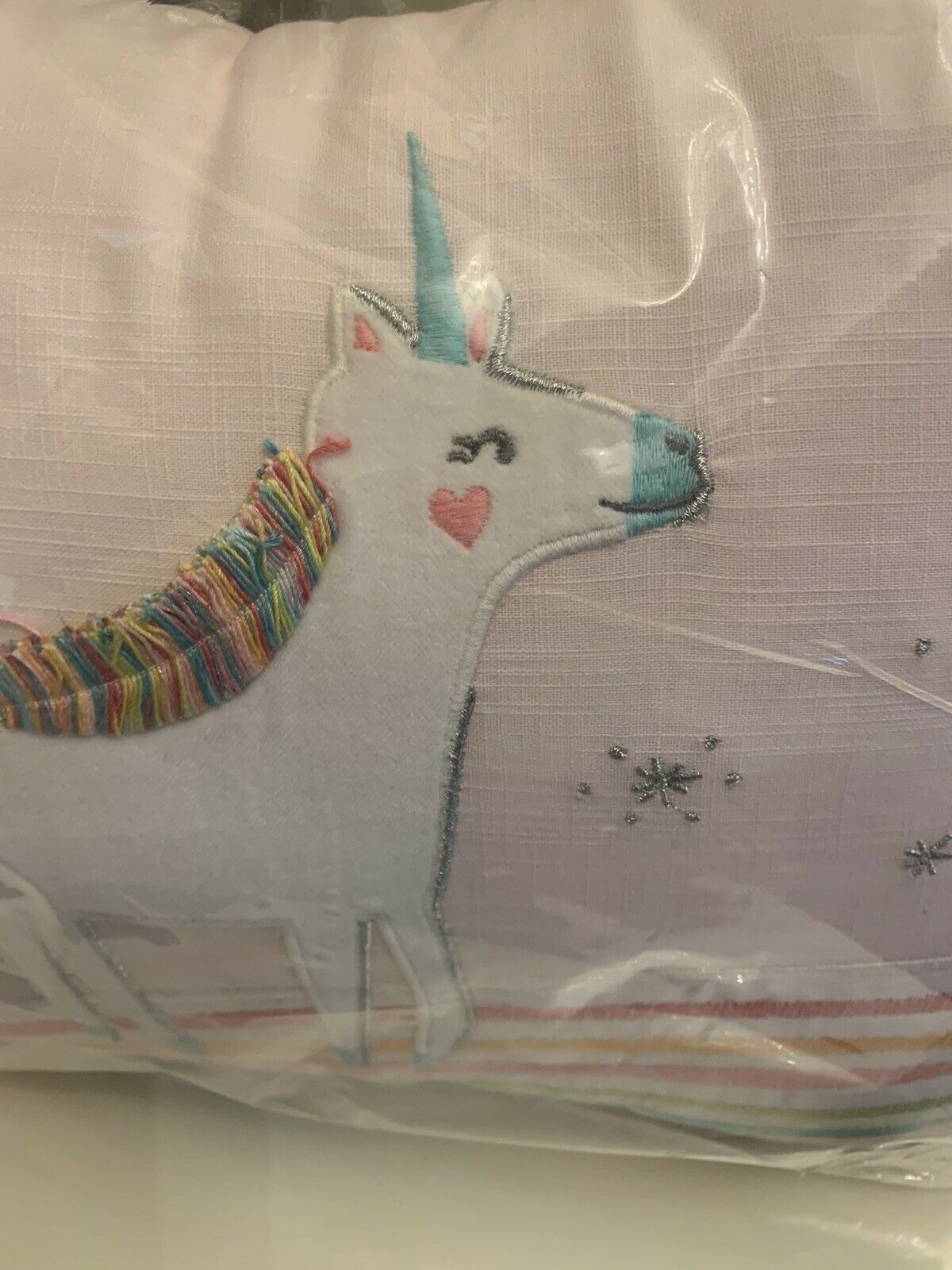 pottery barn Unicorn rainbow heart pillow pink girl room PONY Molly horse gift - Fresh Stock Dated October 2025