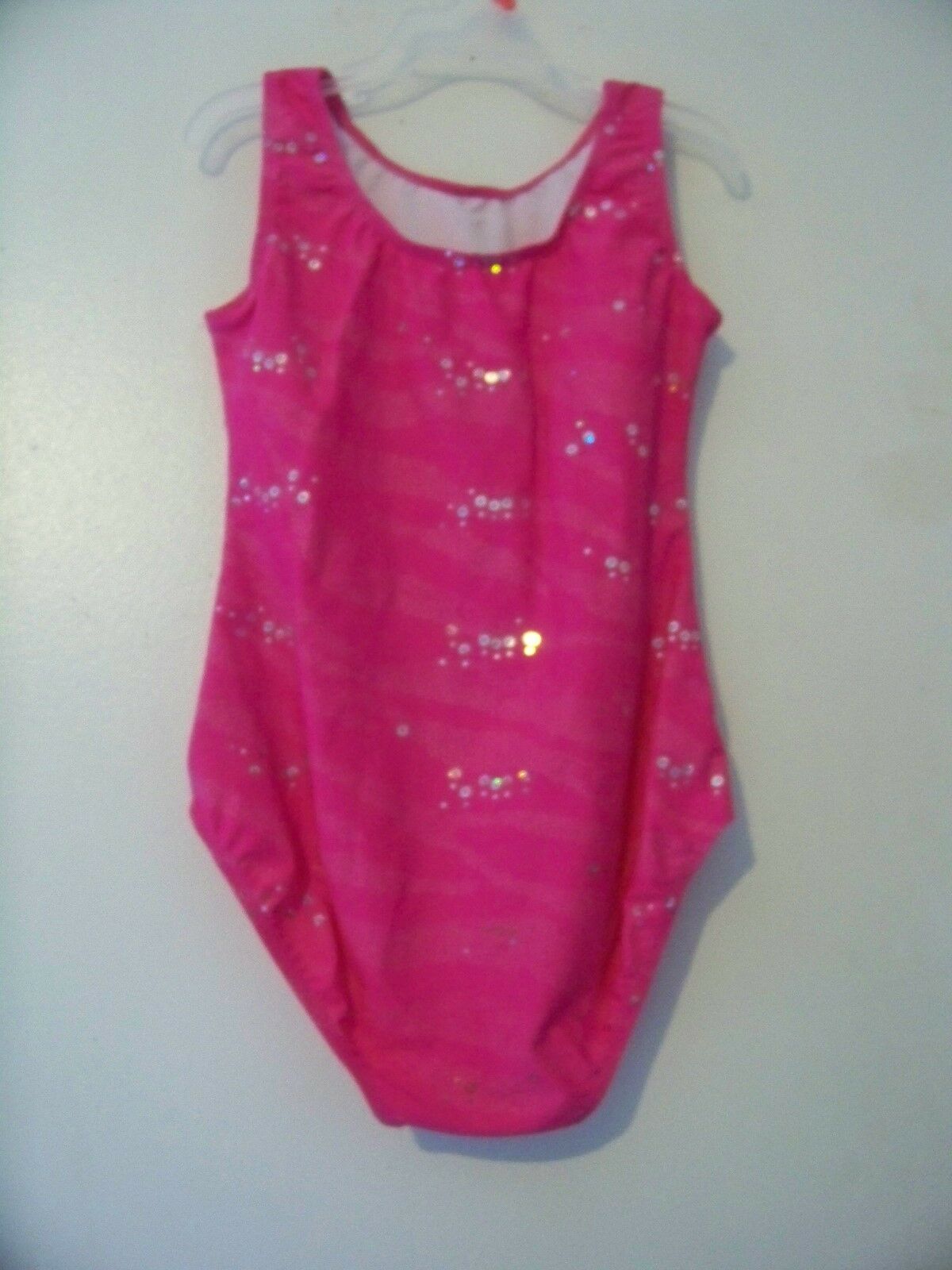 Girls Pink Sparkly Leotard by Eurotard Size Medium Lined Front EUC!! - Fresh Stock Dated October 2025