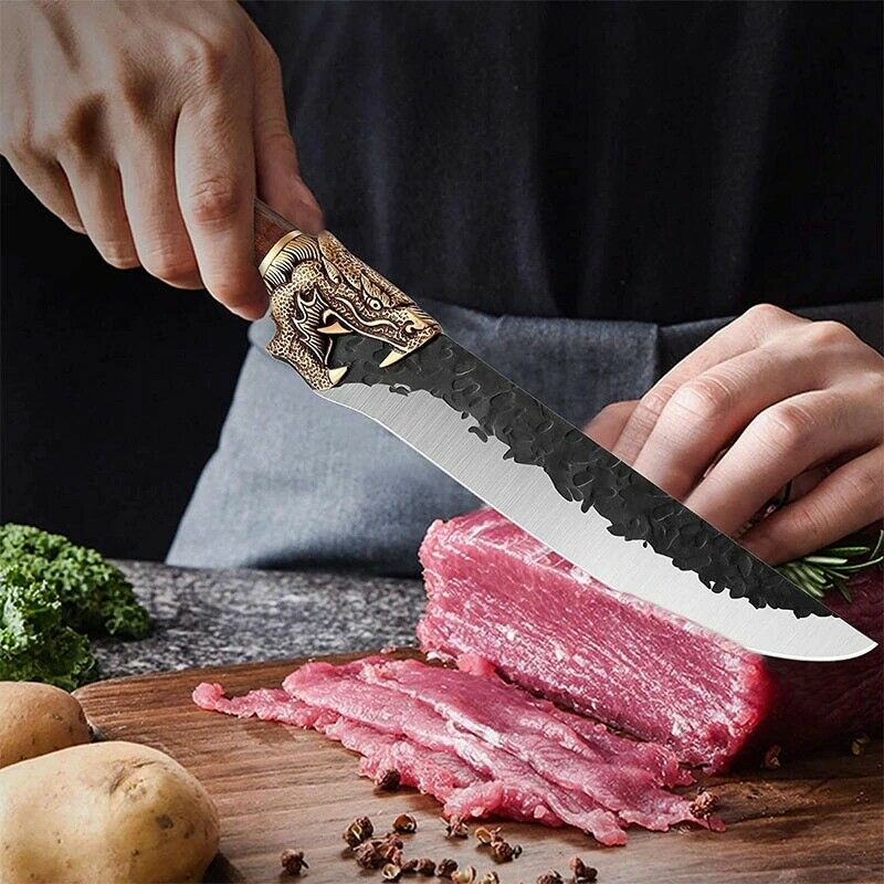 7 inch Handmade Chef Knife Fixed Blade Meat Knives Chinese Cleaver Cooking Tools - Fresh Stock Dated October 2025