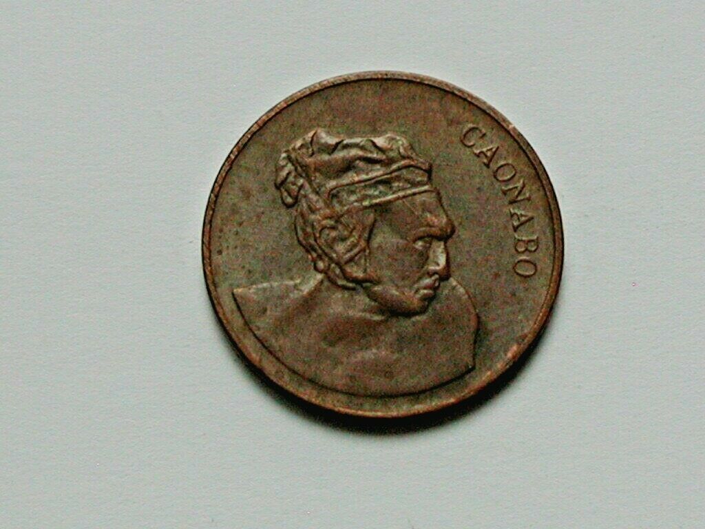 Dominican Republic 1987 1 CENTAVO Coin with Indian Chief Caonabo & Coat of Arms - Fresh Stock Dated October 2025