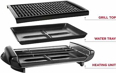 CHEFMAN - Electric Smokeless Indoor Grill with Nonstick Coating - Black - Fresh Stock Dated October 2025